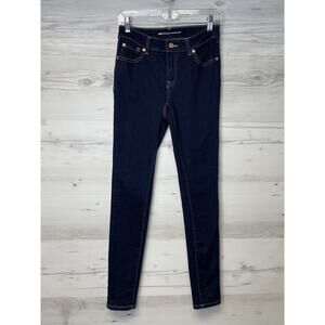 INC Denim Jeans Womens 2 Dark Blue Mid Rise Skinny Stretch Classic Style Pants